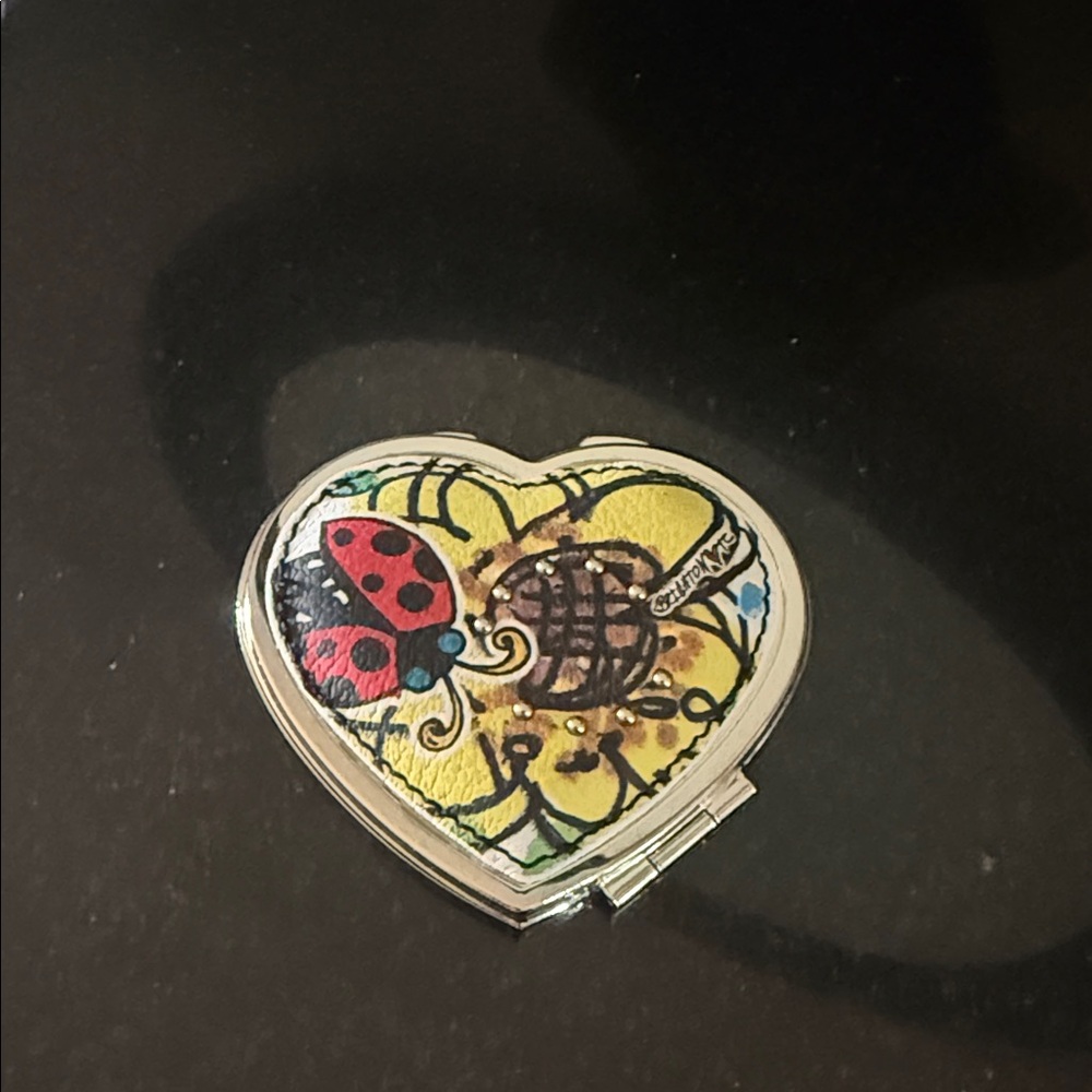 ♥️🆕 Brighton Love Story Silver-Tone Heart Compact Mirror